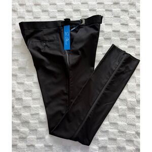 NWT -Sean Alexander Mens Tuxedo Pants Black Satin Stripe Slim Fit Sz 40L/34W